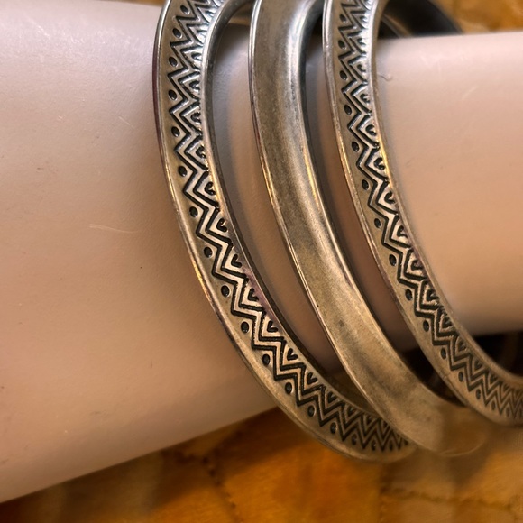 Silver Patterned Bangles 3 🌼🌼🌼🌼 - Picture 2 of 14